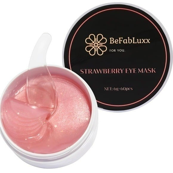 Under Eye Mask, Gel Pad (60pcs)Strawberry Antioxidants, Hyaluronic Acid patches