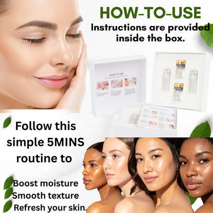 BeFabLuxx™ Glass Skin Starter  KIT | 3-Month Anti-Aging Micro-Infusion Kit with Retinol, Peptides & 24K Gold Stamper Valentine Gift