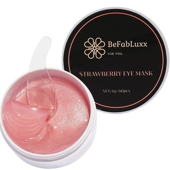 Under Eye Mask, Gel Pad (60pcs)Strawberry Antioxidants, Hyaluronic Acid patches