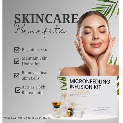 Micro-Infusion System, Best Microneedling Home Kit, Advanced Derma Facial Stamp, Peptide-Infused Hydrating Anti-Aging Serum At-Home Skincare Kit