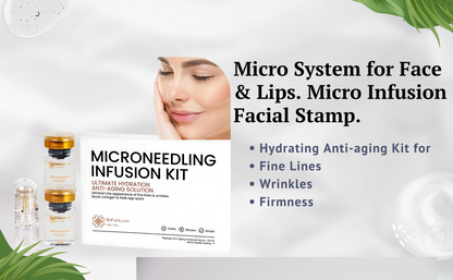 Micro-Infusion System, Best Microneedling Home Kit, Advanced Derma Facial Stamp, Peptide-Infused Hydrating Anti-Aging Serum At-Home Skincare Kit