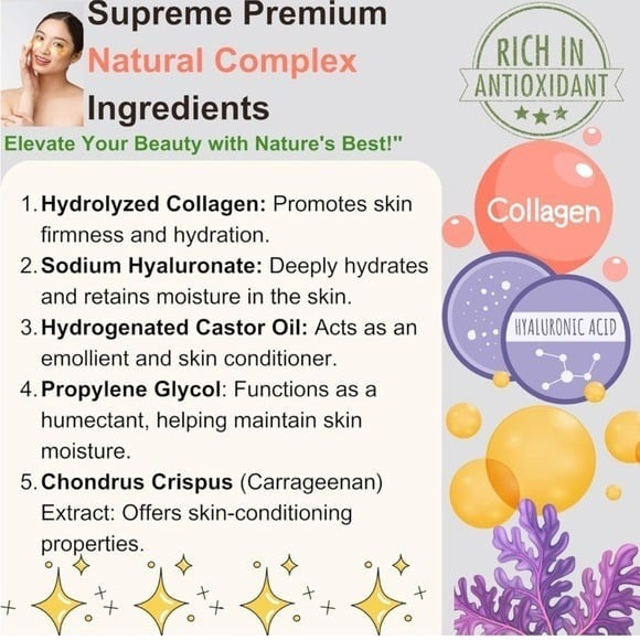 Under Eye Mask (60 PCS)Fucus Antioxidant Patches pads Hyaluronic Acid Collagen