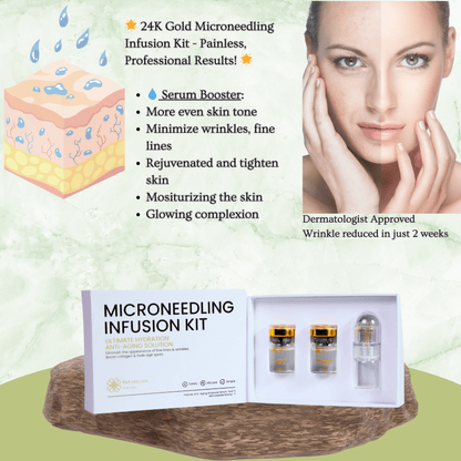 Micro-Infusion System, Best Microneedling Home Kit, Advanced Derma Facial Stamp, Peptide-Infused Hydrating Anti-Aging Serum At-Home Skincare Kit
