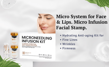 Micro-Infusion System, Best Microneedling Home Kit, Advanced Derma Facial Stamp, Peptide-Infused Hydrating Anti-Aging Serum At-Home Skincare Kit