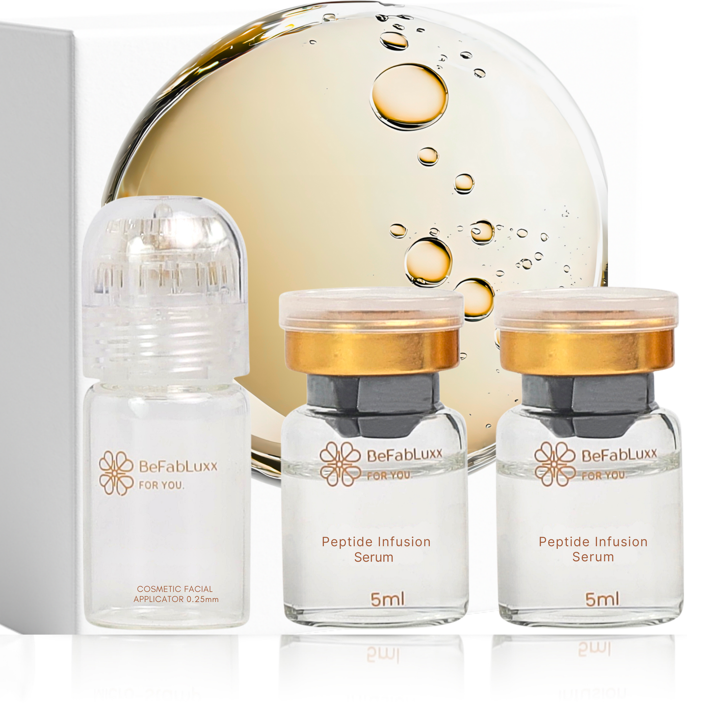 BeFabLuxx Cosmetic Micro-Infusion Kit | Derma Stamp 0.25 mm for Hydration, Plumping, Radiant Glow, Fine Line & Wrinkle Care – 5-Minute At-Home Skin care for  Face Lips & Neck